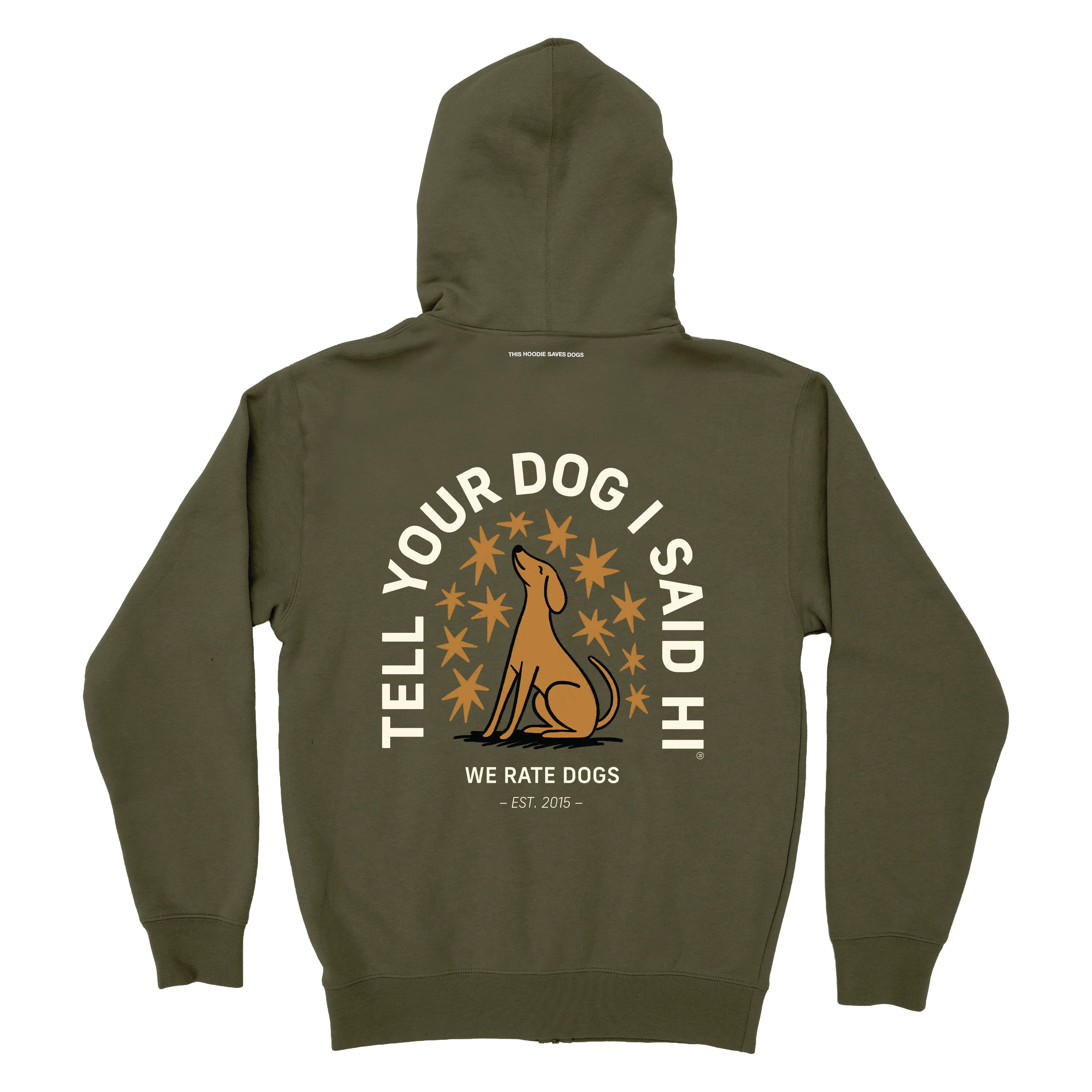 Starry Night Zip Hoodie - Army - Image 3