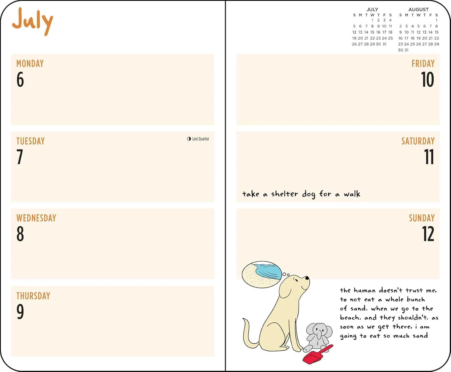 Thoughts of Dog 12-Month 2026 Weekly/Monthly Planner Calendar - Image 7